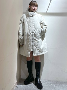 「デート/ロマンティック」｜「アイテム（ダウンジャケット/コート）」を使った、リンリンさん（レディース・156cm）の秋コーディネート