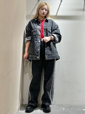 「LOWRYS FARM（ローリーズファーム）のアイテム（デニムジャケット）」を使った、リンリンさん（レディース・156cm）の秋コーディネート