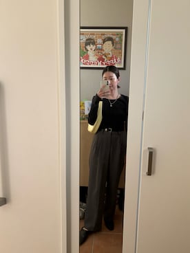 「シンフルコーデ」｜「アイテム（スラックス）」を使った、wakacchaさん（レディース・163cm）の春コーディネート