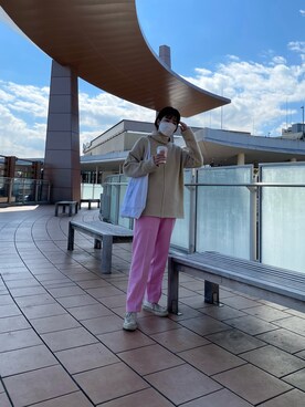 「select MOCA（セレクトモカ）のリンキングオーバーサイズタートルニット（ニット/セーター）」を使った、wakacchaさん（レディース・162cm）の冬コーディネート