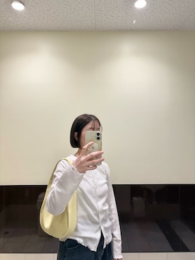 「forksy.（フォルクシー）の【forksy.】<エブリデイシリーズ>楊柳 メロー カーディガン / UVカット<セットアップ対応>（カーディガン/ボレロ、ホワイト系）」を使った、wakacchaさん（レディース・163cm）の春コーディネート