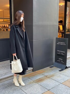 「LOWRYS FARM（ローリーズファーム）のストレッチヒールブーツ　851418（ブーツ）」を使った、amiさん（レディース・167cm）の冬コーディネート