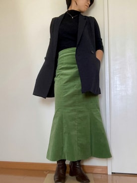 「カフェ巡り」｜「アイテム（その他アウター）」を使った、Aさん（レディース・154cm）の秋コーディネート