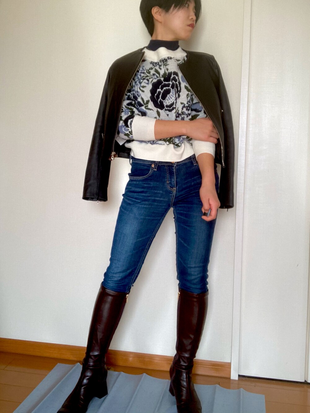 【新品未使用】UNITED TOKYO ノーカラー ライダース シープスキン UNITED TOKYO ノーカラー シングル ライダース レザー シープスキン