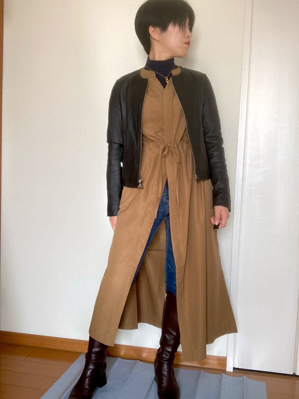 【新品未使用】UNITED TOKYO ノーカラー ライダース シープスキン UNITED TOKYO（ユナイテッドトウキョウ）の「シープノーカラーシングル