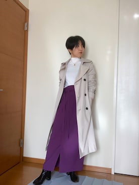 「SENSE OF PLACE by URBAN RESEAR」｜「アイテム（トレンチコート）」を使った、Aさん（レディース・154cm）の秋コーディネート