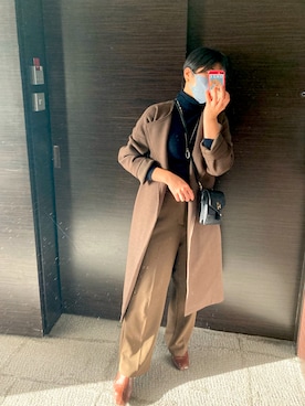 「index（インデックス）のアイテム（ノーカラーコート）」を使った、Aさん（レディース・154cm）の秋コーディネート