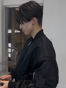 「アイテム（イヤーカフ）」を使った、IBUKIさん（メンズ・177cm）の冬コーディネート