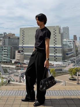 「TORY LEATHER（トリーレザー）のアイテム」を使った、Takumiさん（メンズ・178cm）の春コーディネート