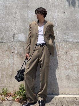 「レザーバッグ」｜Takumiさん（メンズ・178cm）の春コーディネート