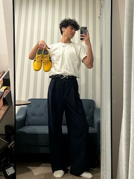 「アイテム（スラックス）」を使った、Takumiさん（メンズ・178cm・20代）の夏コーディネート