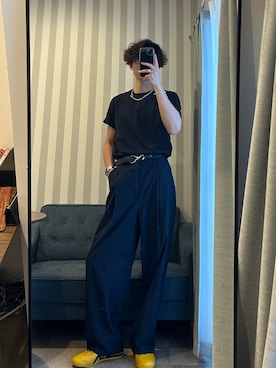 「アイテム（スラックス）」を使った、takumioutfitsさん（メンズ・178cm・20代）の夏コーディネート
