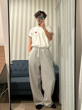 「アイテム（スウェットパンツ）」を使った、takumioutfitsさん（メンズ・178cm）の夏コーディネート