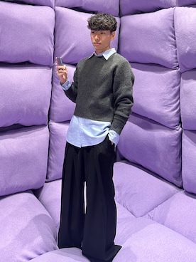 「アイテム（スラックス）」を使った、Takumiさん（メンズ・178cm・20代）の秋コーディネート