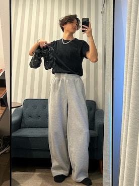 「アイテム（スウェットパンツ）」を使った、takumioutfitsさん（メンズ・178cm・20代）の夏コーディネート