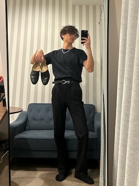 「アイテム（スリッポン）」を使った、takumioutfitsさん（メンズ・178cm）の夏コーディネート