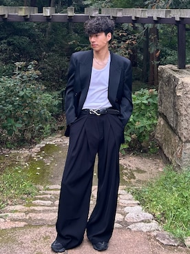 「アイテム（スラックス）」を使った、Takumiさん（メンズ・178cm・20代）の秋コーディネート