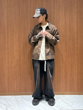 「アイテム（その他アウター、ブラウン系）」を使った、.さん（メンズ・167cm）の冬コーディネート