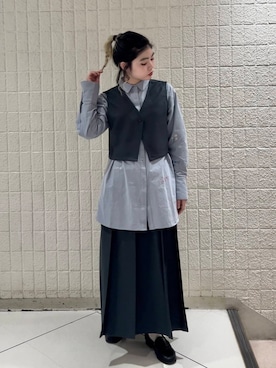 「KBF（ケイビーエフ）のベストセパレートワンピース（ワンピース）」を使った、RiNCOさん（レディース・158cm）の冬コーディネート