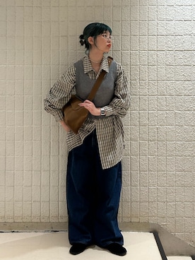 「KBF（ケイビーエフ）のアイテム（タンクトップ）」を使った、RiNCOさん（レディース・158cm）の夏コーディネート
