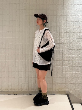 「KBF（ケイビーエフ）のアイテム（パンツ）」を使った、RiNCOさん（レディース・158cm）の夏コーディネート