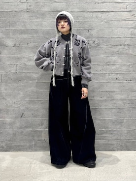 「HARE（ハレ）のアイテム（帽子）」を使った、かのんさん（レディース・149cm）の冬コーディネート