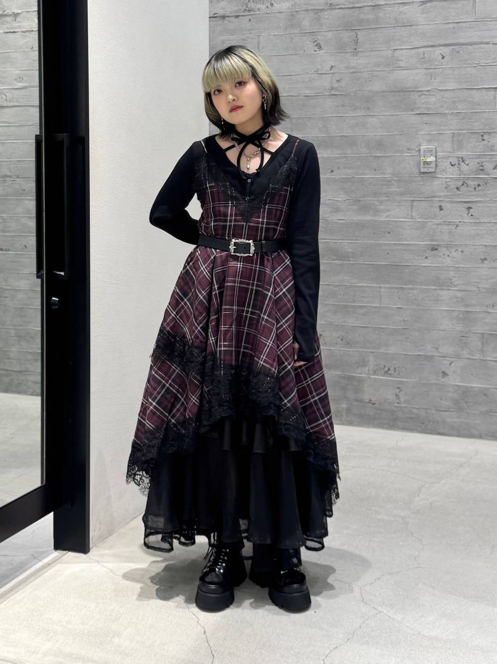 フェイクレザーシアーティアードスカート(HARE)を使った人気