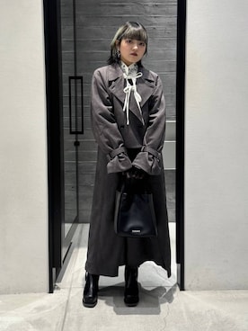 「アイテム（トレンチコート）」を使った、かのんさん（レディース・149cm）の秋コーディネート