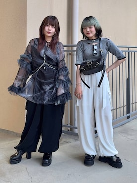 「アイテム（サスペンダー）」を使った、かのんさん（レディース・149cm）の夏コーディネート