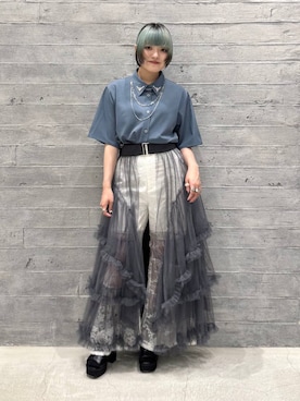 「チュールスカート」｜「アイテム（パンツ）」を使った、かのんさん（レディース・149cm）の夏コーディネート