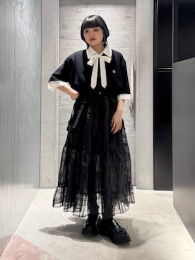 「HARE（ハレ）のアイテム（スカート）」を使った、かのんさん（レディース・149cm）の春コーディネート