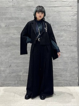 「アイテム（ブローチ/コサージュ）」を使った、かのんさん（レディース・149cm・20代）の秋コーディネート