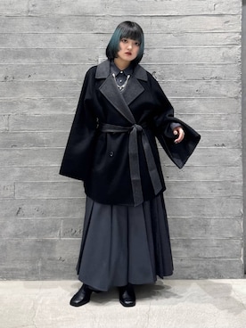 「アイテム（チェスターコート）」を使った、かのんさん（レディース・149cm）の秋コーディネート