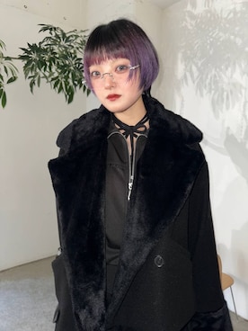 「アイテム（チェスターコート）」を使った、かのんさん（レディース・149cm）の冬コーディネート