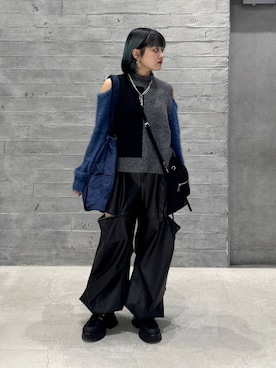 「アイテム（カーゴパンツ）」を使った、かのんさん（レディース・149cm）の秋コーディネート