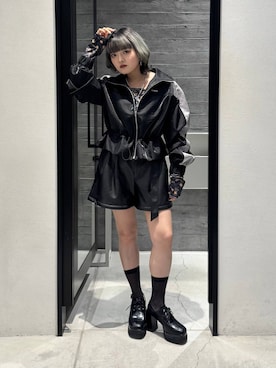 「アイテム（カーゴパンツ）」を使った、かのんさん（レディース・149cm）の秋コーディネート