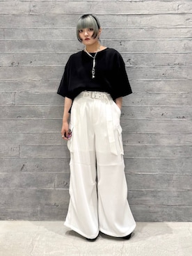 「アイテム（カーゴパンツ）」を使った、かのんさん（レディース・149cm・20代）の夏コーディネート