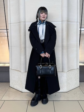 「体型カバー」｜「アイテム（ジャケット/アウター）」を使った、かのんさん（レディース・149cm）の冬コーディネート