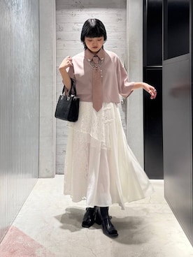 「HARE（ハレ）のアイテム（スカート）」を使った、かのんさん（レディース・149cm）の春コーディネート