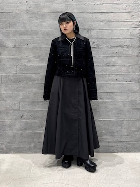 「アイテム（ノーカラージャケット）」を使った、かのんさん（レディース・149cm）の秋コーディネート