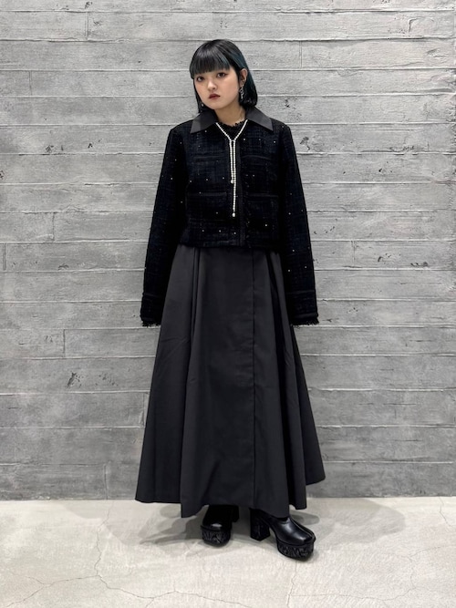 アソートラメツイードジャケット(HARE)（ノーカラージャケット）｜HARE