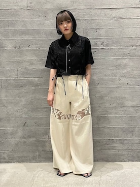 「HARE（ハレ）のロングラリエットネックレス(HARE)（ネックレス）」を使った、かのんさん（レディース・149cm）の夏コーディネート