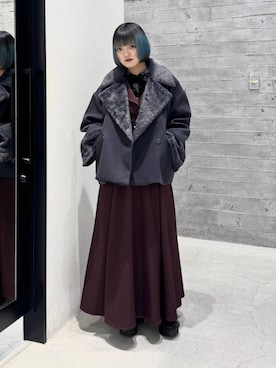 「アイテム（ピーコート）」を使った、かのんさん（レディース・149cm・20代）の冬コーディネート