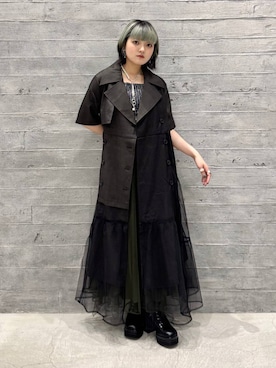 「アイテム（タンクトップ）」を使った、かのんさん（レディース・149cm）の夏コーディネート
