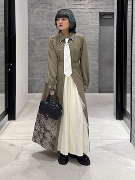 「アイテム（ブローチ/コサージュ）」を使った、かのんさん（レディース・149cm・20代）の秋コーディネート