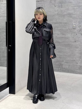 「アイテム（ローファー）」を使った、かのんさん（レディース・149cm）の夏コーディネート