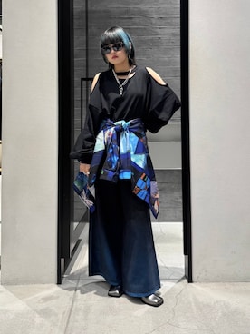 「アイテム（ブーツ、シルバー系）」を使った、かのんさん（レディース・149cm）の夏コーディネート