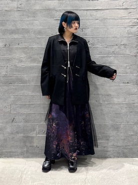 「アイテム（ノーカラージャケット）」を使った、かのんさん（レディース・149cm）の秋コーディネート