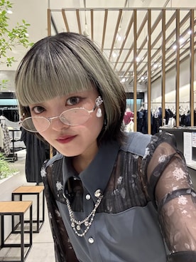 「メガネ」｜「アイテム（ワンピース/ドレス）」を使った、かのんさん（レディース・149cm）の夏コーディネート