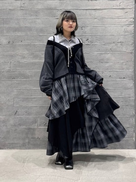 「アイテム（ブーツ、シルバー系）」を使った、かのんさん（レディース・149cm）の秋コーディネート